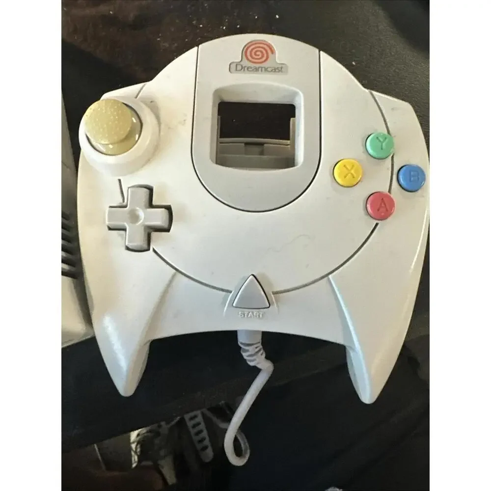 SEGA Dreamcast Console with controllers, visual memory units and cables - White